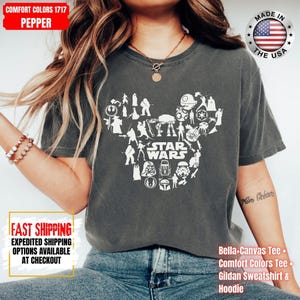 Disney Star Wars Shirt, Mandalorian Sweatshirt, Darth Vader Comfort Colors Shirt, Chewbacca Shirt, Star Jedi Shirt, Luke Skywalker Tee image 15