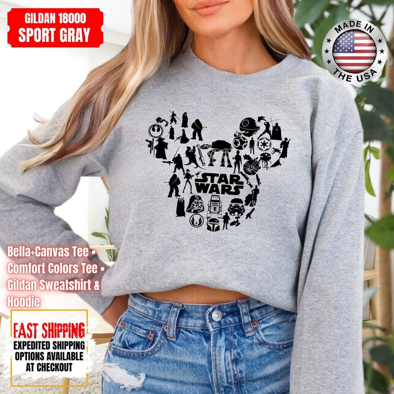 Disney Star Wars Shirt, Mandalorian Sweatshirt, Darth Vader Comfort Colors Shirt, Chewbacca Shirt, Star Jedi Shirt, Luke Skywalker Tee image 12