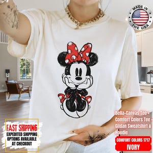 Disney Classic Minnie Mouse Shirt Retro Minnie T-Shirt for Disneyland Trip, Disneyland Holiday Family Matching Shirt, Disney Minnie Gift Tee image 5