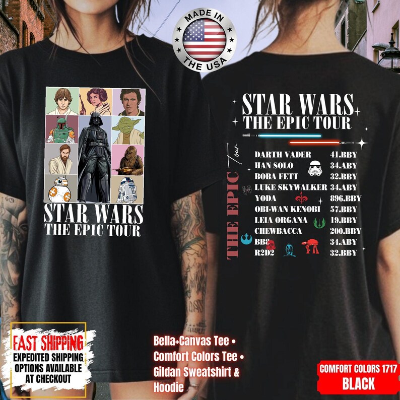 Disney Star Wars Shirt, Mandalorian Sweatshirt, Darth Vader Comfort Colors Shirt, Chewbacca Shirt, Star Jedi Shirt, Luke Skywalker Shirt imagem 11