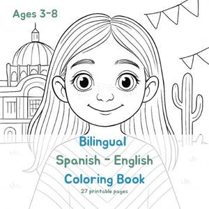 Spanish-English Coloring Book for Kids | Ages 3–8| Bilingual Printable