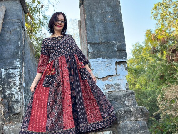 ajrakh cotton dress Maria