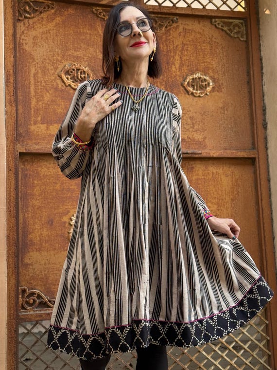 green emerald velvet dress Blue Striped Embroidered Dress