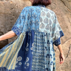Kaftan tunic in hand printed cotton. image 9