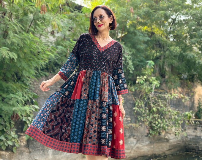 Patchwork Pastel Shirt Gown