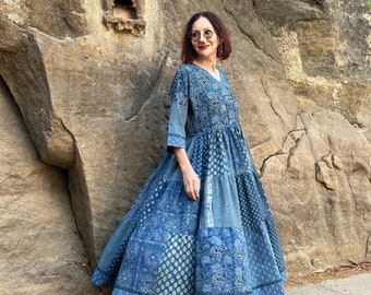 A Colorful Patchwork Dress of Hand Dyed Cottons. - Etsy Australia