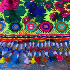 Colorful scarf with a fringe of tassels and beadwork. image 7