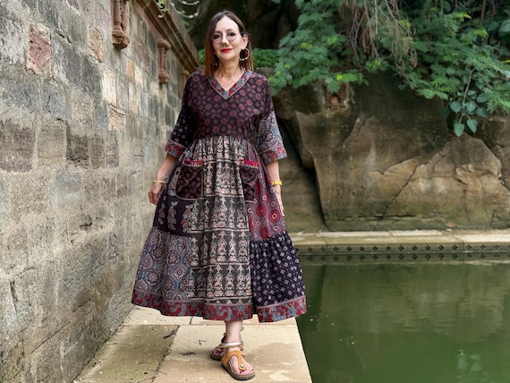cotton dress hands models Hand-Batik Organic Cotton Eli Dress