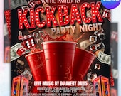 Kickback Party Flyer, Editable Kickback Club Flyer, Club DJ Party Invite, Event Flyer, Social Media Flyer, Canva Template, Instant Download