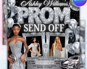 Prom Send Off Flyer Template, Editable Canva Design (Instant Download)
