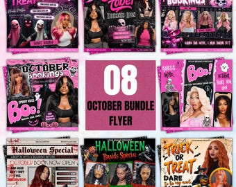 October Booking Flyer Bundle | Halloween Flyer | Spooky Season Booking flyer| October Books Open | Halloween Books Open | DIY Canva Editable