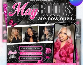 May Bookings Flyer Template, Editable Canva Social Media Post (Digital Download)