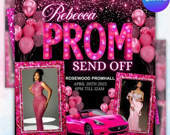 Prom Send Off Flyer, DIY Prom Flyer, Prom Canva Template, Prom Send Off, Prom Send Off Event, Editable, DIY Canva, Instant Download