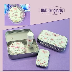 Sewing Notions Case Gift Set Embroidery Storage Butterfly Tin Hinged Lid Craft Organizer Quilter Gift Stitcher Accessories Needlework Case