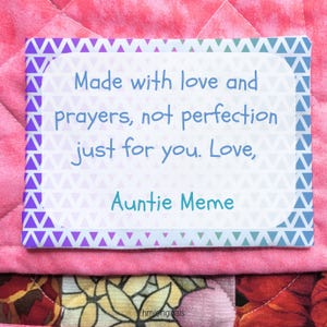 Personalized Colorful Quilt Label Sew In Baby Blanket Patch for Any Gender Custom Image Sublimated Memory Label Geometric Shapes Quilt Tag