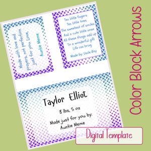 Digital template colorful design quilt label for teen personalized sublimated fabric sew in tag custom handmade blanket patch for them