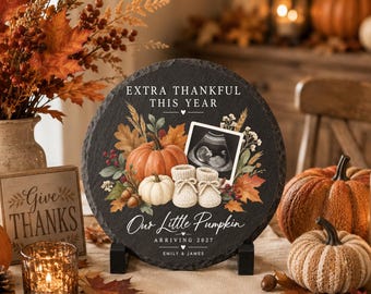 Pregnancy Announcement Gift, Our Little Pumpkin Keepsake, Fall Baby Announcement, Personalized Ultrasound Plaque, Expecting Parents Gift