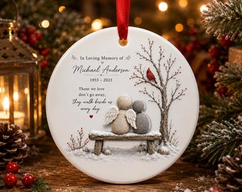Personalized Memorial Ornament, Cardinal Remembrance Gift, In Loving Memory Christmas Ornament, Custom Name Angel Keepsake, Sympathy Gift
