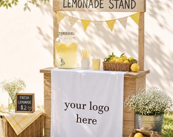 Custom Business Table Banner, Personalized Vendor Booth Banner, Market Display Sign, Craft Fair Table Cover, Logo Banner