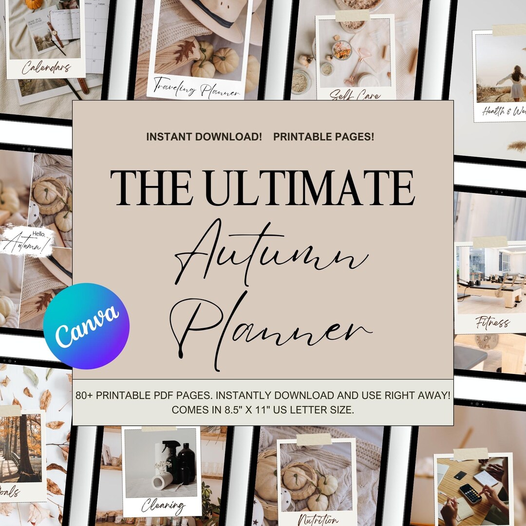Fall Planner Printable: Autumn Theme, Editable Canva Template (PDF) - Etsy