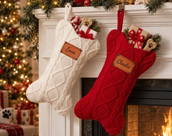 Personalized Pet Christmas Stocking, Dog Christmas Stocking, Custom Cat Stocking