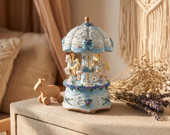 Carousel Music Box, Nursery Decor, Baby Shower Gift, Vintage Musical Carousel, Princess Room Decor, Baby Girl Keepsake