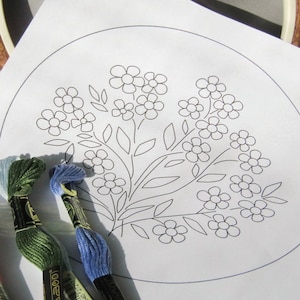 Flower PDF Pattern, Hand Embroidery Pattern, Floral Bouquet  Embroidery Pattern, Digital Download, Embroidery Hoop Art, Home Decor