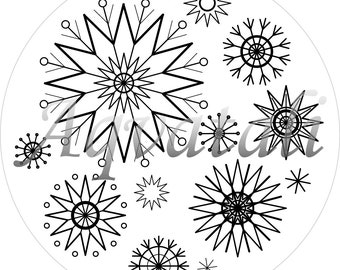 Many Snowflakes PDF Pattern, Hand Embroidery Pattern, Winter Embroidery Pattern, Digital Download, Embroidery Hoop Art, Decor Living Room