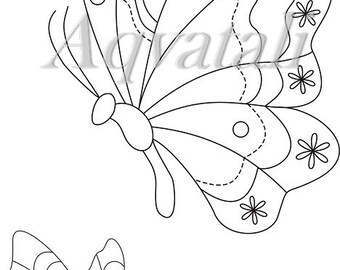 Butterfly PDF Pattern, Hand Embroidery Pattern, Embroidery Pattern, Butterfly Home Decor, Digital Download, Embroidery Hoop Art Design