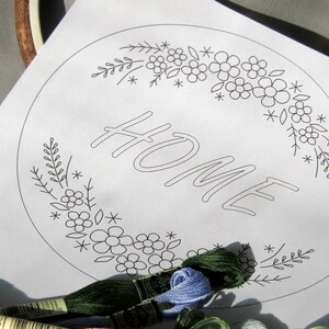 Flower Hand Embroidery Pattern, PDF Pattern, Spring Home Decor, Floral Pattern, Digital Download, Embroidery Hoop Art, Decor For Bedroom
