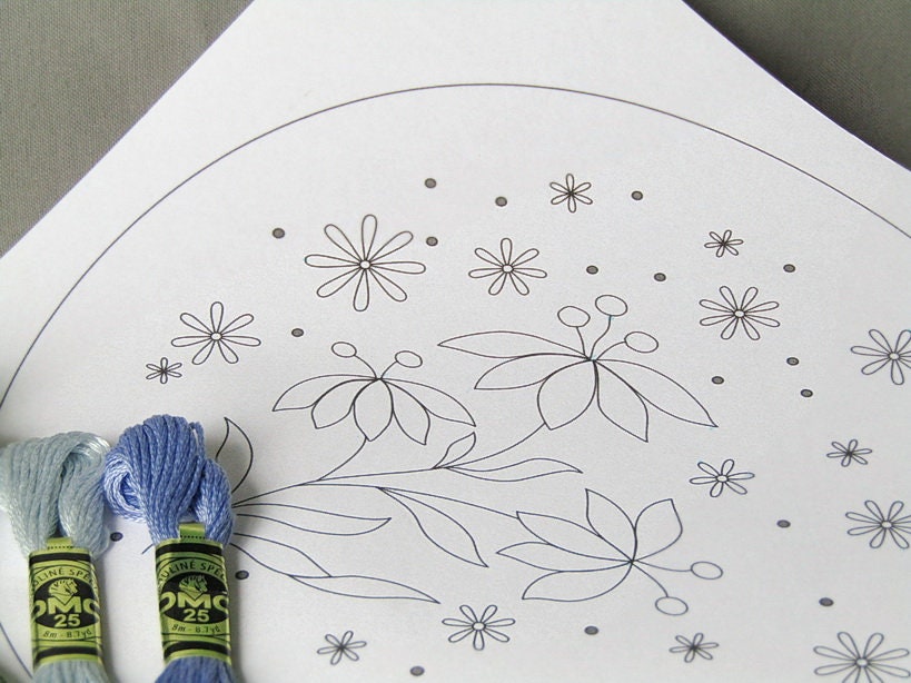 Flower PDF Pattern Hand Embroidery Pattern Floral Bouquet - Etsy