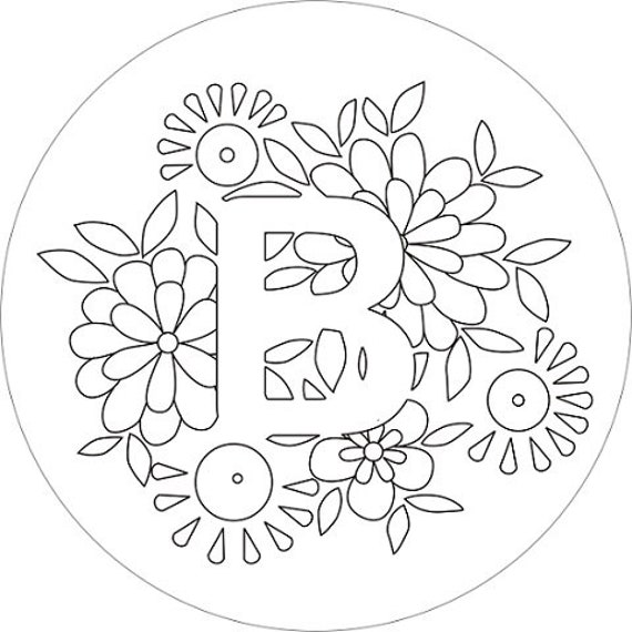 letter b embroidery design hand embroidery monogram pdf etsy canada