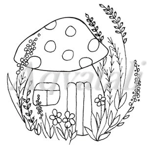 Fairy House  PDF Pattern, Embroidery Pattern, Home Decor, Gift For Cildren, House Embroidered Hoop Art, Hand Embroidery, Digital Download