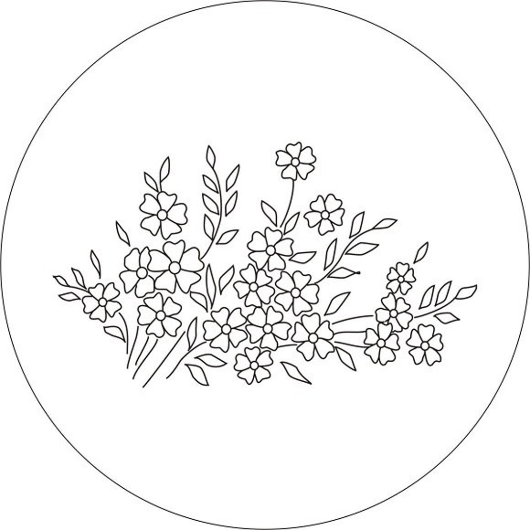 Flower Bouquet PDF Pattern, Hand Embroidery Pattern, Floral Embroidery ...