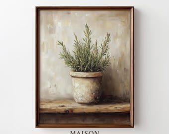Rosemary Painting, Vintage Botanical Herb Art (Digital Download)