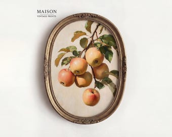 Rustic Apple Harvest Painting – Vintage Farmhouse Autumn Kitchen Art (Digital Download)