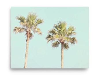 Pastell Palmen Print: Strandhaus Tropisch Wandkunst
