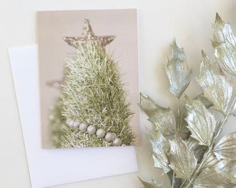 Christmas Tree Card, Pastel Christmas Card Set, Personalized Christmas Cards, Mint Christmas Cards, Holiday Blank Cards, Christmas Cards Set