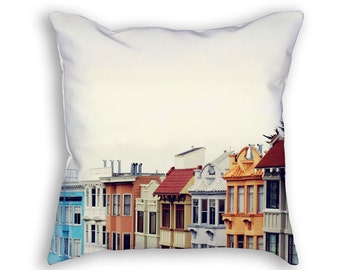 Fodera per cuscino con motivo "Case di San Francisco" - Design "By the Bay"