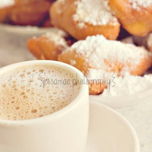 New Orleans Photography, Beignets Art, New Orleans Art, Coffee Art, Food Photography, New Orleans Print, Cafe du Monde Art, Kitchen Art