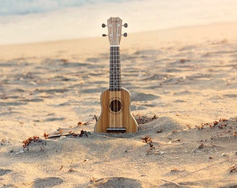 Ukulele Photography, Dorm Wall Art, Beach Art, Beach Print, Ocean Photography, Ukulele Art, Beach House Art, Ukulele Decor Instrument Art