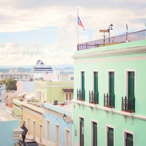 San Juan Photography, San Juan Print, Puerto Rico Photography, City Print, Travel Art, Old San Juan, Colorful Houses, Puerto Rico Print