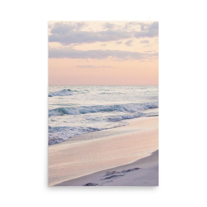Pink Sunset Beach Art Print: Coastal Photography image 2