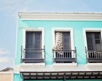 San Juan Photography, San Juan Puerto Rico Art, Colorful Architecture, Turquoise Art, Window Art, San Juan Print, Puerto Rico Print