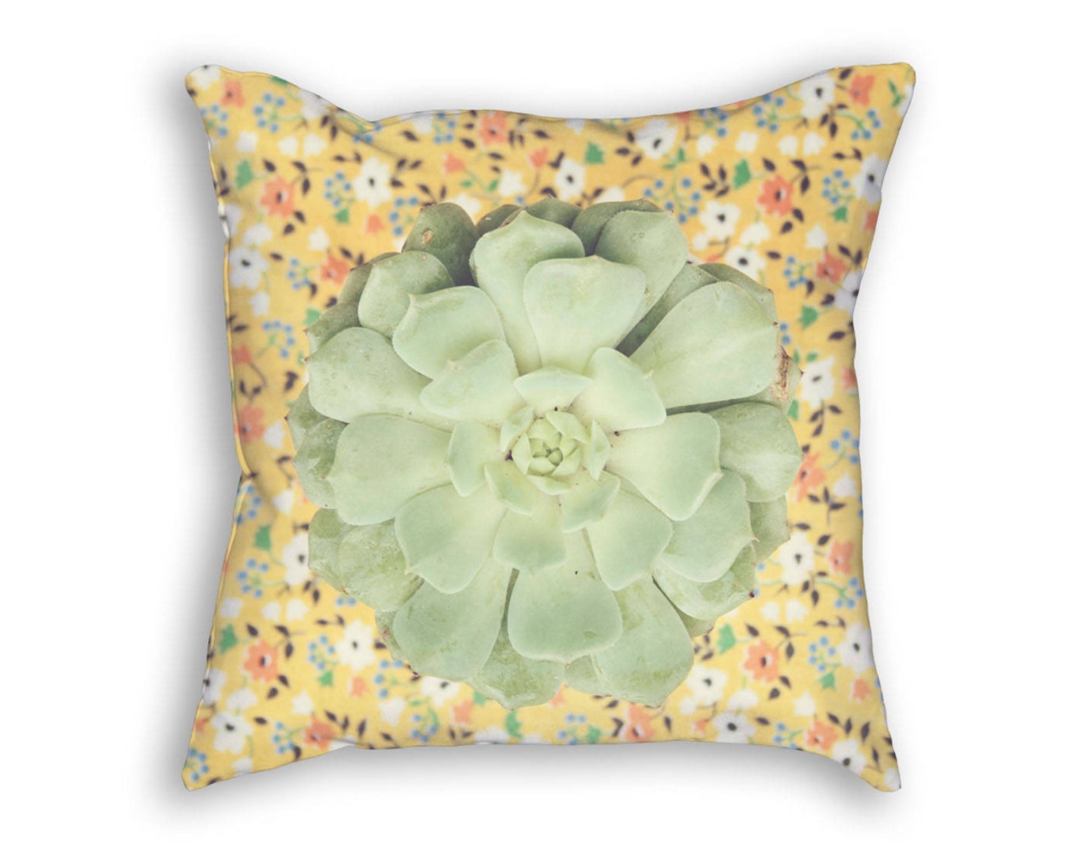 Succulent Pillow Cover, Succulent Pillow Case, Botanical Pillow Case