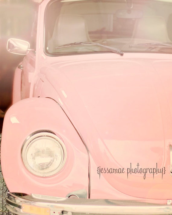 Pink Volkswagen Photography Pink Vintage Car Art Vintage VW - Etsy