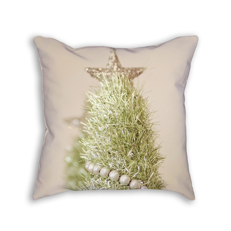 Christmas Tree Pillow Cover, Pastel Christmas Pillow, Pretty Christmas Tree Pillow, Holiday Pillow, Mint Christmas, Christmas Tree Decor image 1