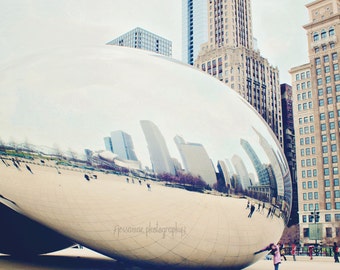 Chicago Photography, The Bean, Cloud Gate Photography, Chicago Print, City Photography,Travel Art, Chicago Wall Art, City Print, Urban Art