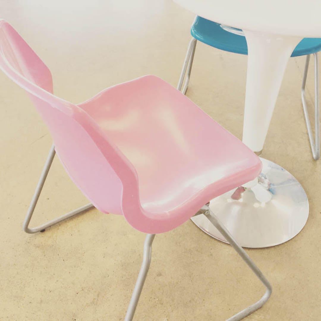Chair Art Photography, Mod Art Print, Chair Print, Pink Cafe Print