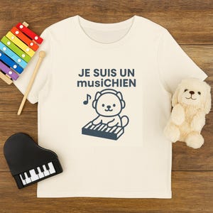 Je Suis Un MusiCHIEN Shirt – Cute French Dog Piano Tee – Musician Dog Tee - Gifts for Dog Lovers, Music-Themed Unisex T-Shirt, XS-5XL